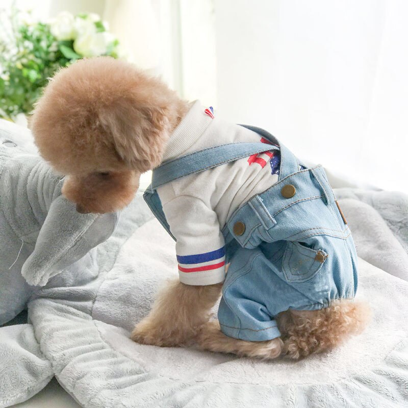 Hond Kleding Voor Kleine Honden Kleding Chihuahua Denim Jumpsuit Jean Pak Hond Accessoires Franse Bulldog Kostuum Puppy Kleding