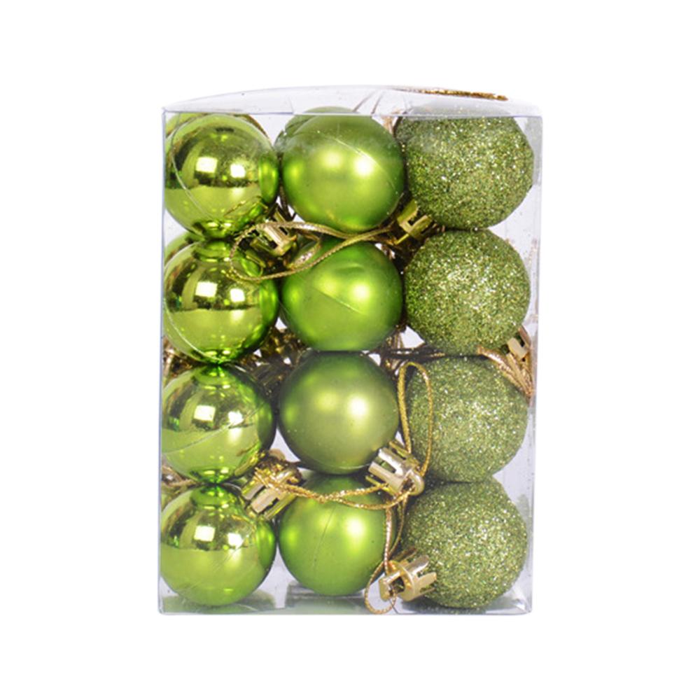 Boules De Noël Incassables - Lot De 24 Boules De 3 Cm, Colorées, Avec Ficelle - Déco Sapin Intérieur/extérieur - Vert, Rouge, Brillant - 4