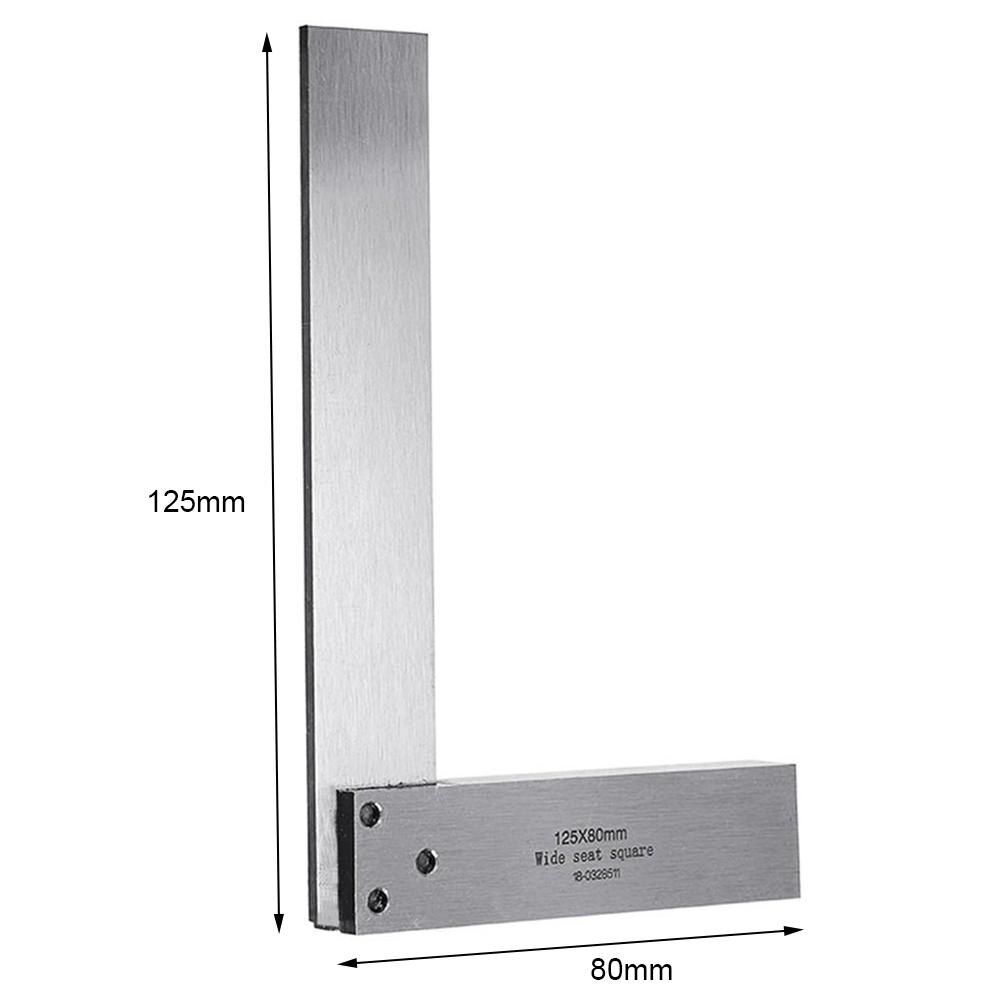 Maschinist Platz 90 Grad Rechts Winkel Lineal Winkelmesser Carpenter Verhärtung der Präzision Stahl für Ingenieure DIY Hilfs Werkzeug: 125x80mm