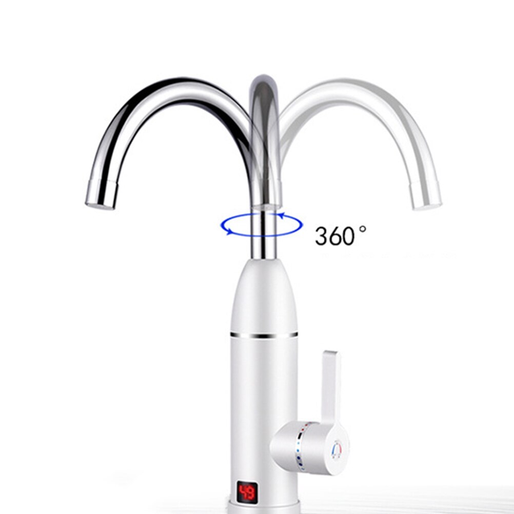 Stainless steel LED digital display and cold water faucet mixer water heater kitchen sink faucet