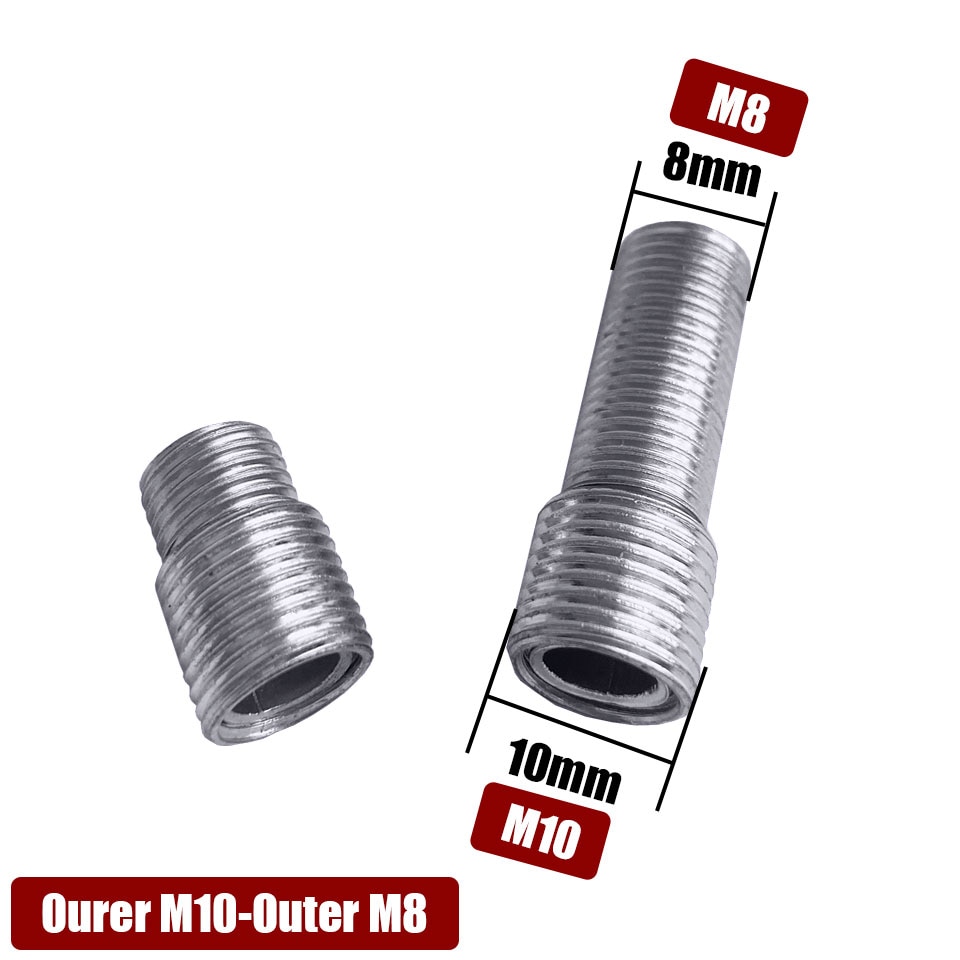 5pcs external teeth conversion screw Outer M12-Outer M10,Outer M10-Outer M8 fine teeth 1.0mm hollow iron pipe tooth tube screw