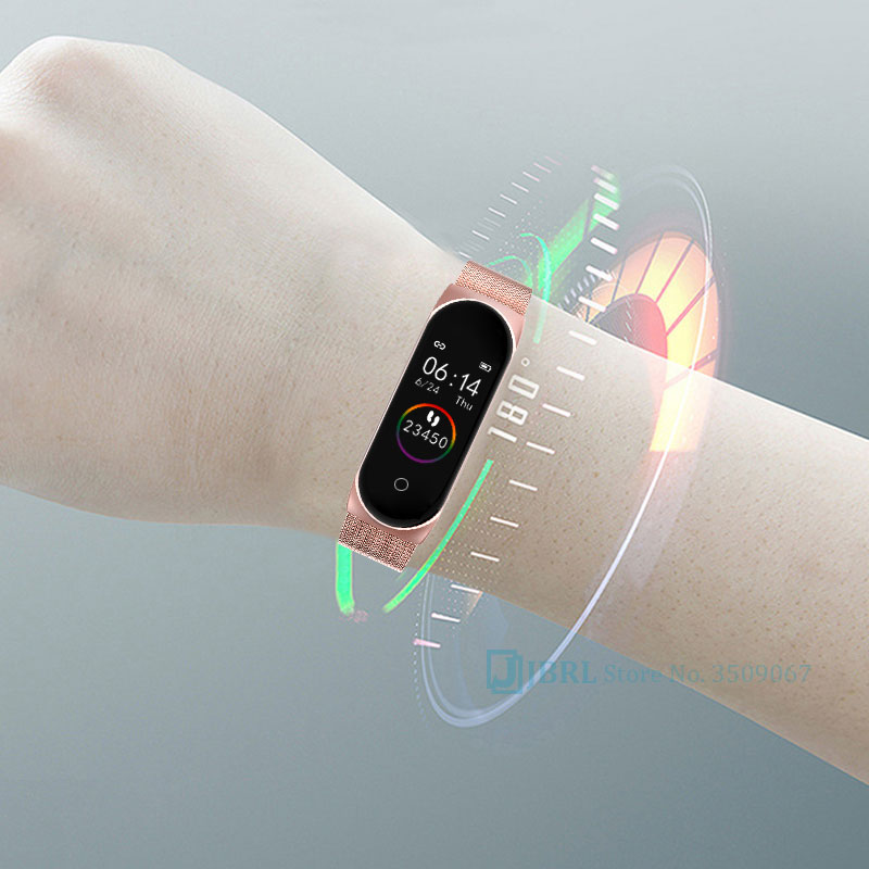 Acier inoxydable montre intelligente femmes hommes pour Android IOS Smartwatch électronique horloge intelligente Fitness Tracker Bluetooth montre intelligente