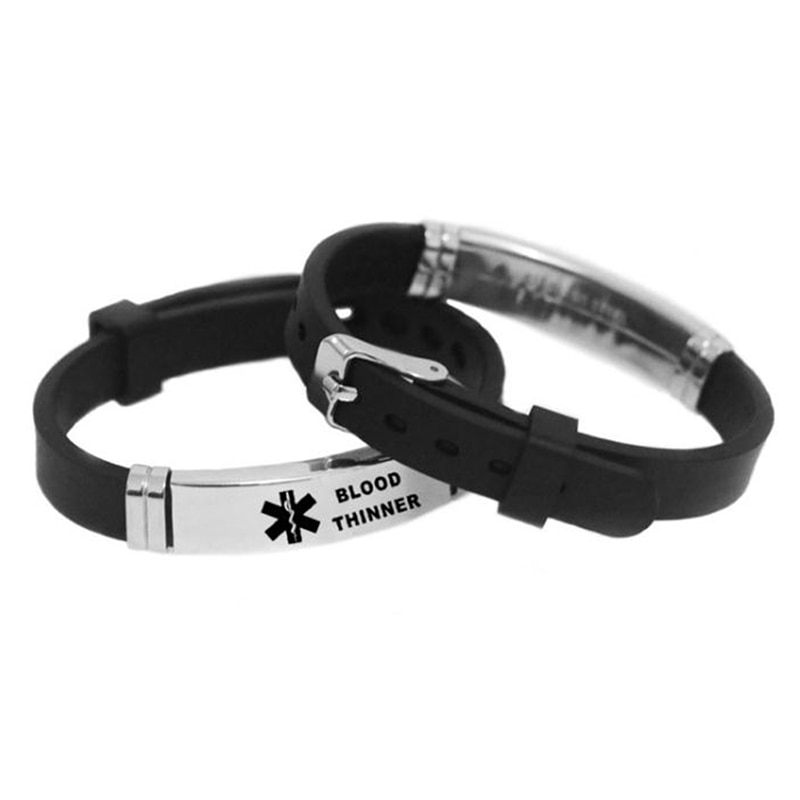 Mannen Alert Id Siliconen Armband Ijs Bangles Polsband Verstelbare Lengte Voor Mannen Vrouwen Kind Sieraden Type 1 Diabetes