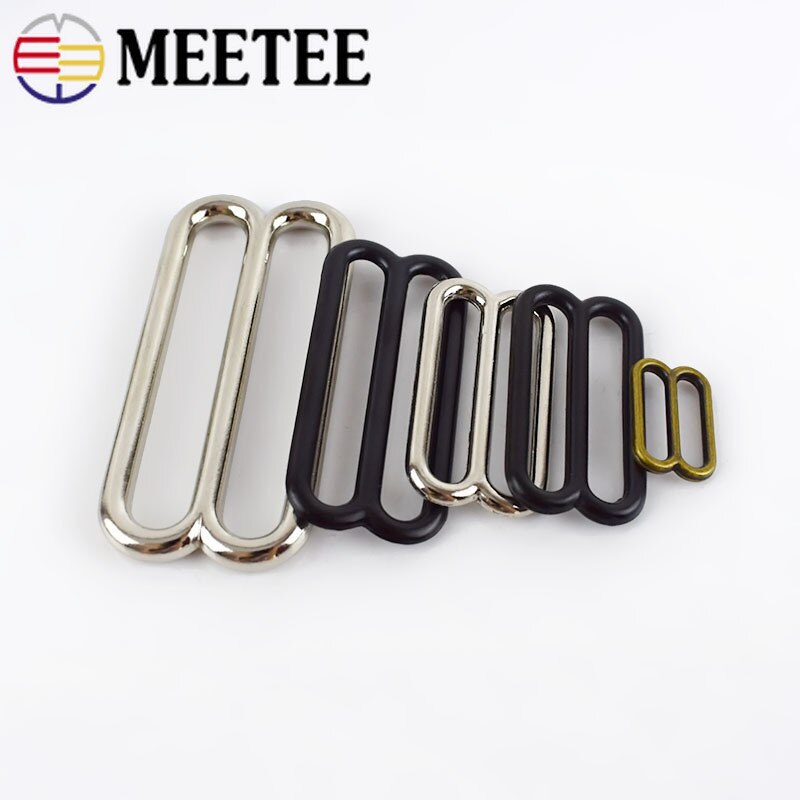 Meetee 5/10 st 14-50mm metall o ring tri-glide spännen bh-ringar skjutreglage rem justera spänne spänne gör-det-själv plagg sömnadstillbehör