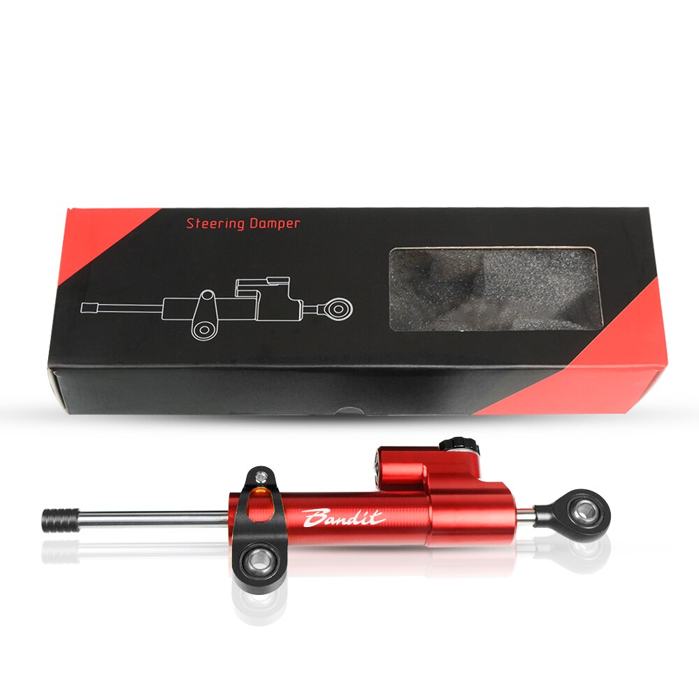 For Suzuki GSF 600 650 Bandit S GSF 1200 1250 Bandit Aluminum Motorcycle Accessories Damper Steering Stabilize Safety Control: Black-Red