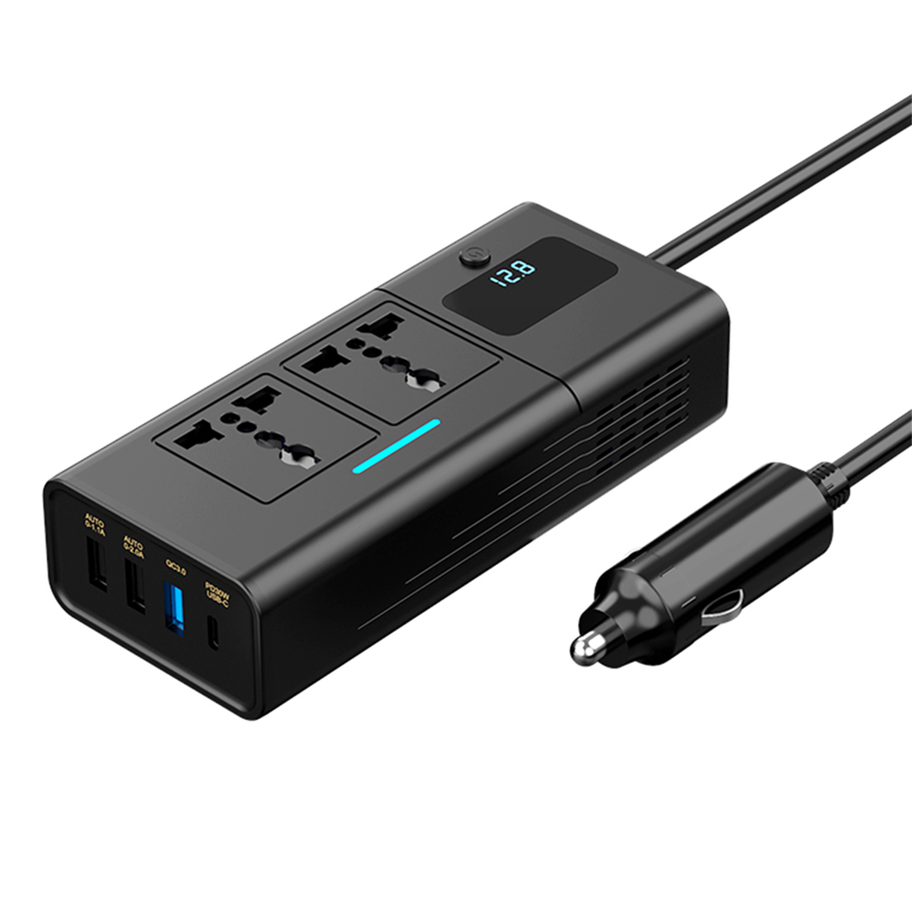 1 st multifunctionele auto 220 v omvormer 12 tot 220 spanningsomvormer 200 W voor 12 V voertuigen: Default Title