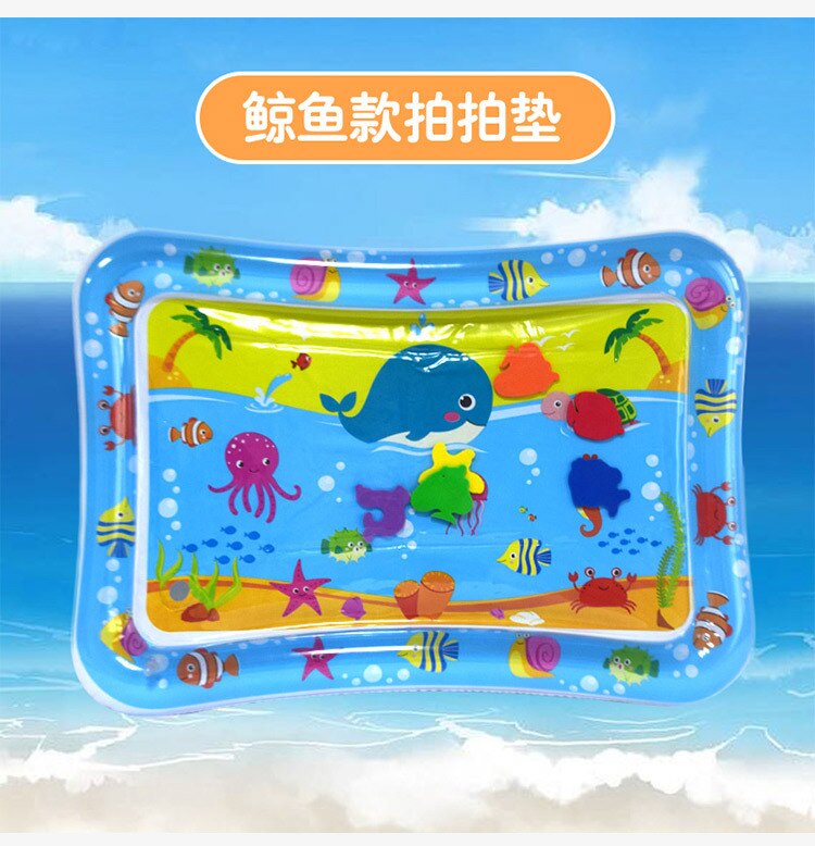 Baby Water Mat Pat Pad Spray Inflatable Different Patterns Water Cushion Marine Life Mat Ice Music Water Accessories: Whale 70x50CM