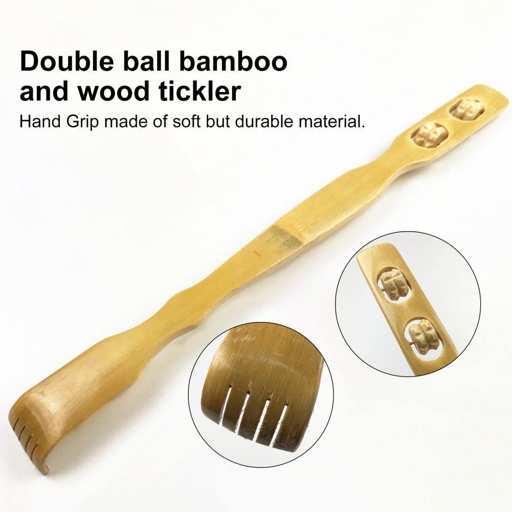 2Pcs/Set Back Scratcher Wear-Resistant Relief Itchy Compact Bamboo Wood Long Backscratcher Body Relaxation Massager for Adult
