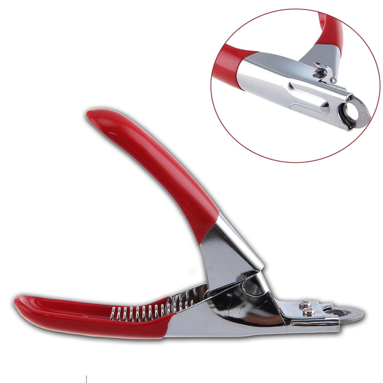 Cortauñas para perros y gatos, cortador de garra de acero inoxidable, tijeras de aseo de dedos de cachorro, herramienta cortaúñas para animales: Rojo