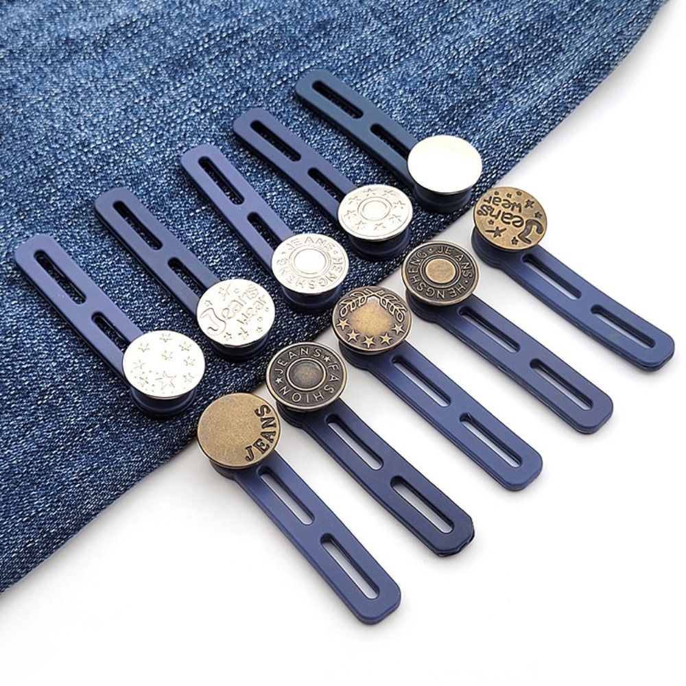 6 pezzi bottoni per cucire Jeans regolabili bottone retrattile pantaloni in metallo Extender Jeans retrattili bottone in vita accessori per cucire