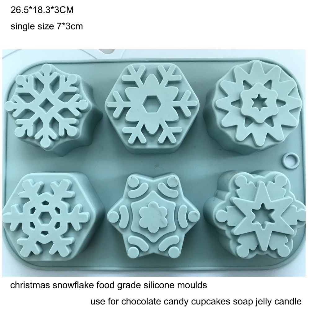 3D Silicone moule flocon de neige chocolat bonbons Jello savon moule gâteau décoration outils Fondant moules cuisine pâtisserie cuisson moules
