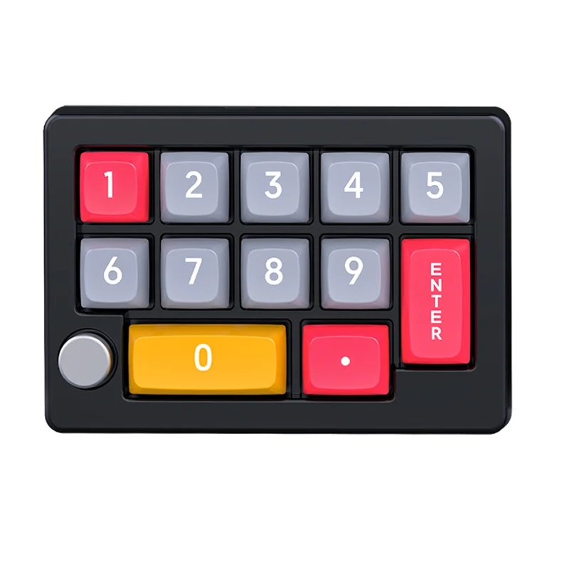 12 Tasten USB-kabelgebundene mechanische Tastatur, Multifunktionsknopf RGB-LED-Tastatur mit Hintergrundbeleuchtung, Makrounterstützung für einhändige Spielen-Tastatur: Schwarz