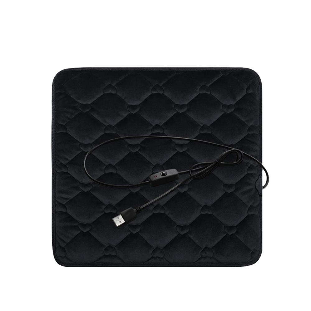 Auto Verwarmde Zitkussen 5V Usb Stoel Warmer Pad Antislip Verwarmde Warme Stoel Kussen Voor Auto Levert Thuis Kantoor auto Accessoires: BLACK