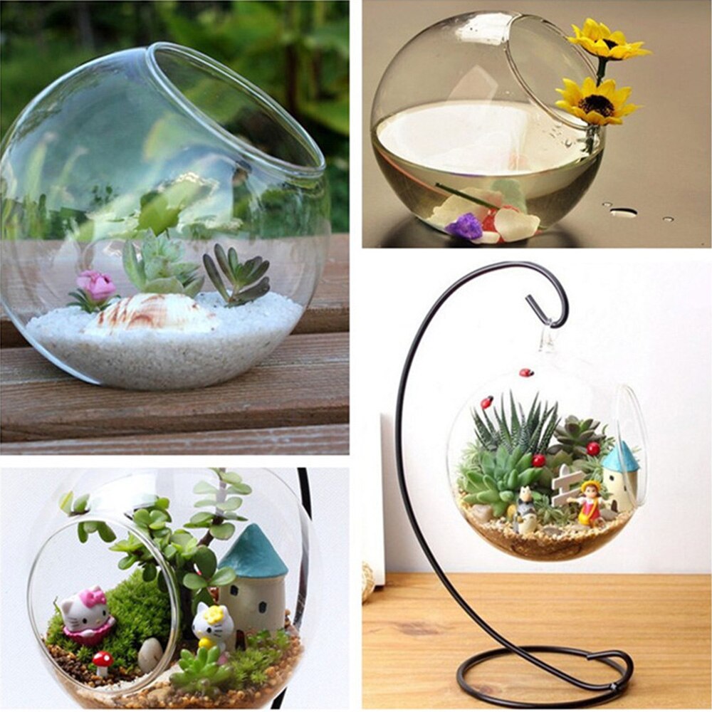 Transparent Glass Vase Home Clear 15cm Decor Bottle Terrarium Planter