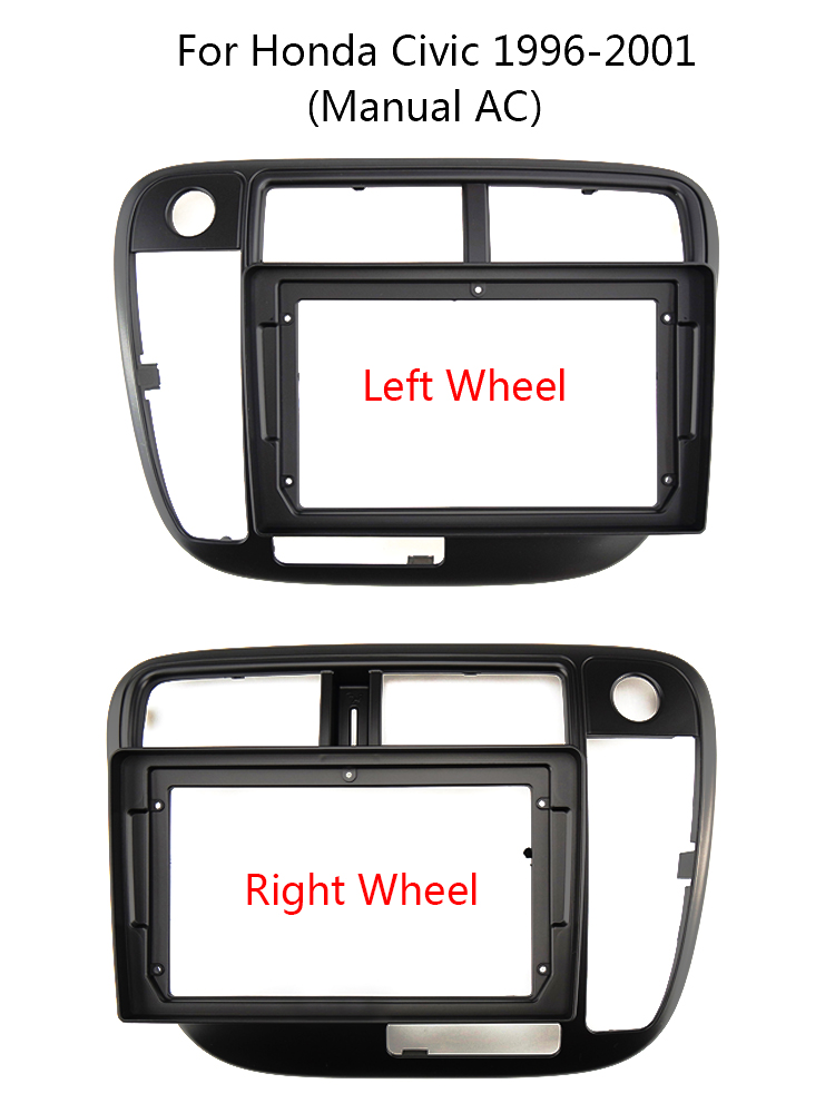9" Car Radio Dash Panel Fascia For Honda Civic 1996 1997 1998 1999 2000 2001 Manual AC Stereo Mounting Bezel Faceplate Frame Kit