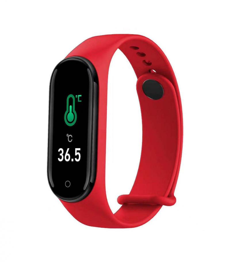 M5 Pro Bluetooth Smart Band Sport Fitness bracelet Watch Tracker Smartband Blood Pressure Heart Rate Monitor Waterproof Wristban: red