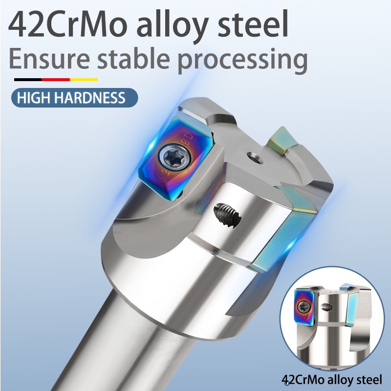 Varilla de fresado integrada tipo torreta R0.8, vástago recto C16 C20, fresadora de torreta, herramienta, fresa de cara rugosa
