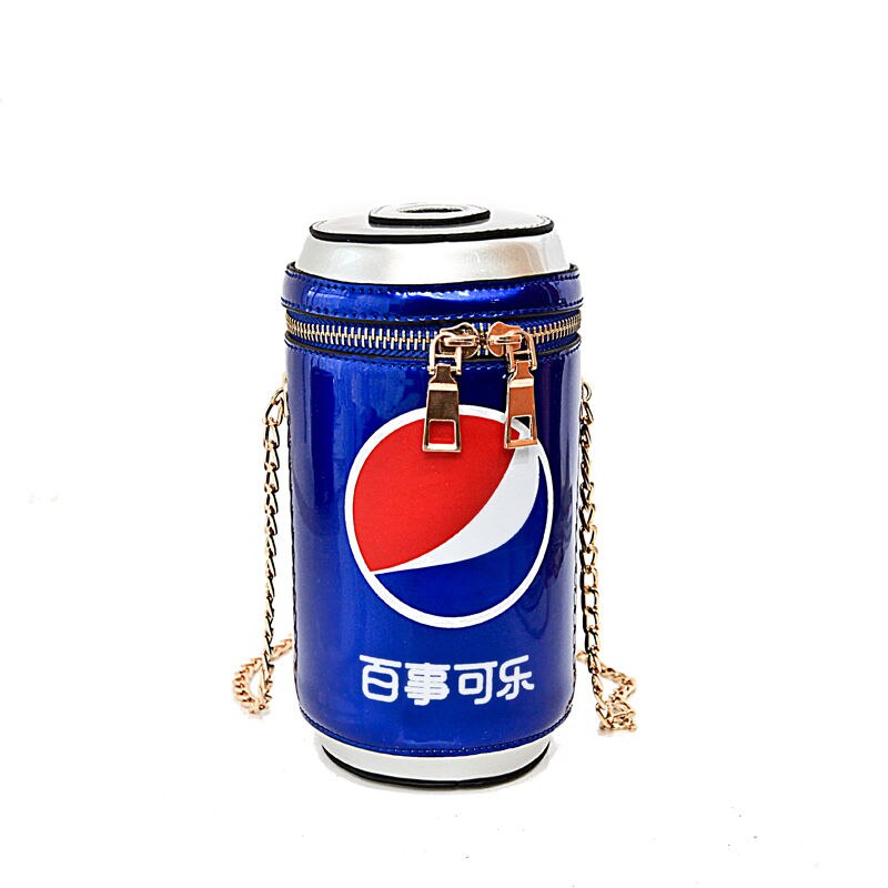 Cola dåser til kvinder skuldertasker til kvinder personlighed netværk crossbody taske til piger mini aftenpung sæk: Blå 1