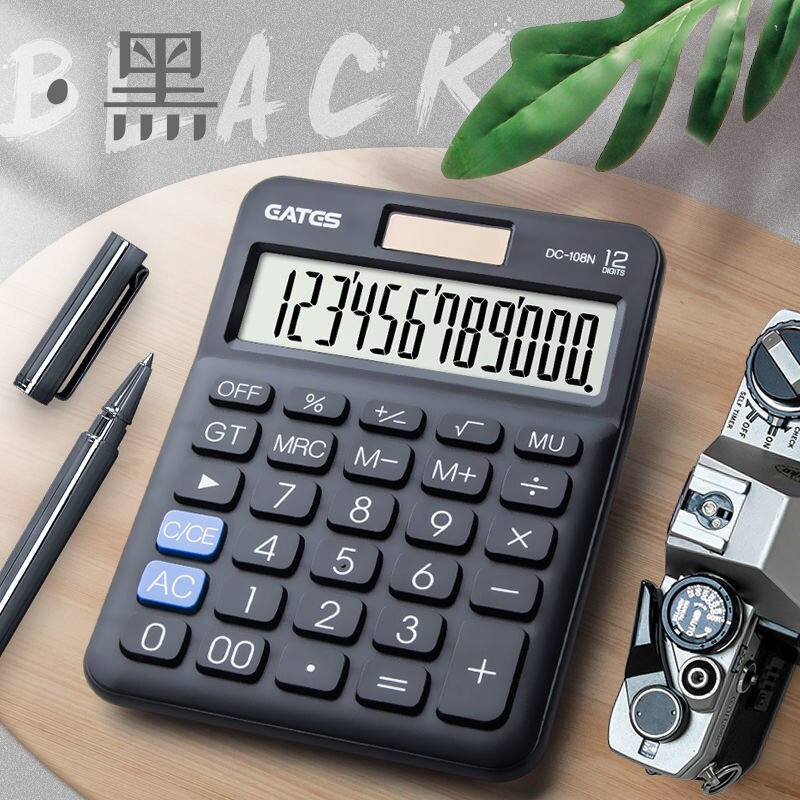 12 Digit Desk Solar Calculator Large Buttons Financial Business Accounting Tool big buttons avocado green for school student