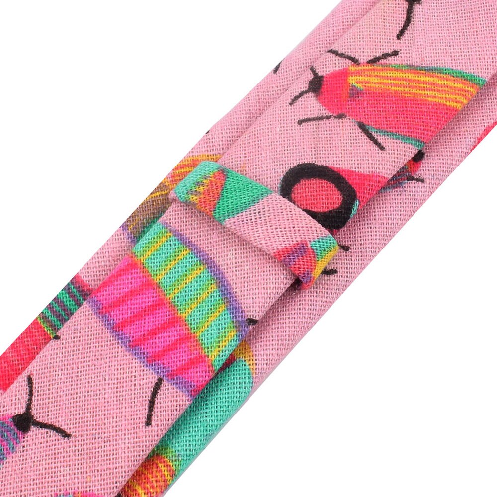 Cartoon Print Tie For Men Women Skinny Neck Tie For Wedding Casual Cartoon Neckties Classic Suits Slim Cotton Linen Neck Ties