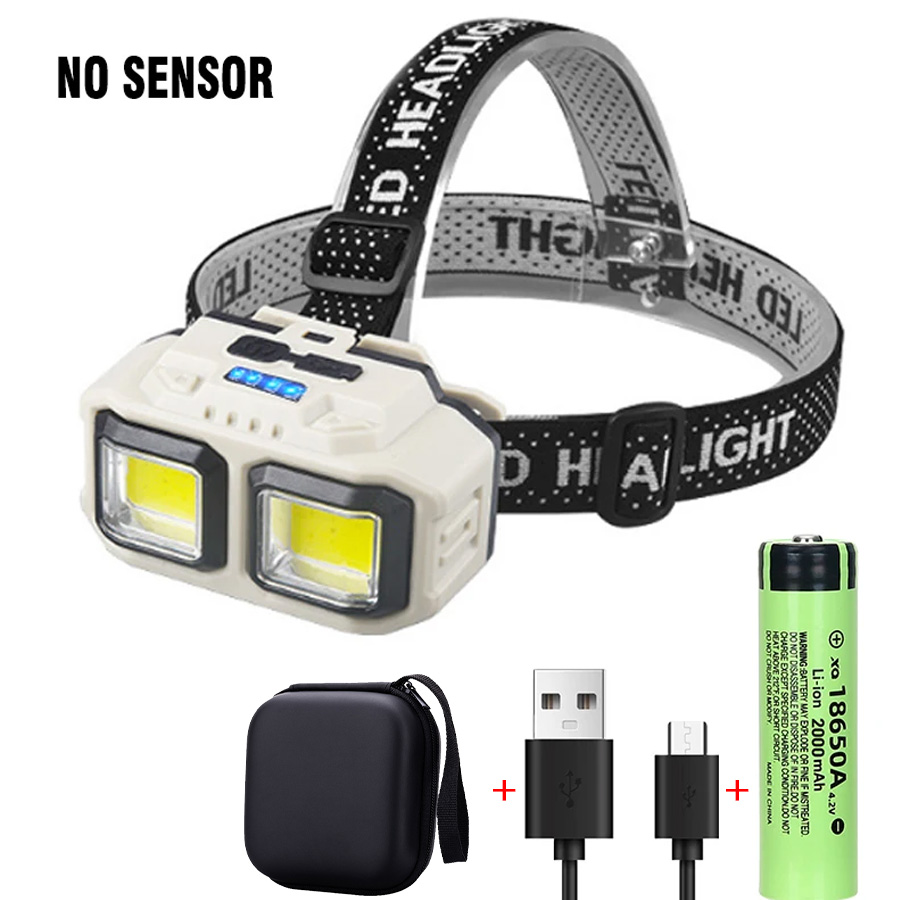 Krachtige LED-koplamp Zaklamp USB oplaadbare zaklamp Koplamp Waterdicht hoofdlicht Camping Vissen Mijnbouw Licht Lamp Zaklamp: YELLOW