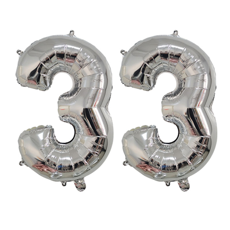 2Pcs 32 Inch Gold Silver Black Blue Pink Helium Foil Number Balloon 28 29 30 31 32 33 Happy Birthday Party Decoration Supplies