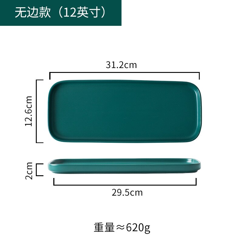 Servise keramisk middagstallerken sett tallerken 8/10 tommers porselen søt dessert tallerken servise firkantet phnom penh biff tallerken: 12 tommer