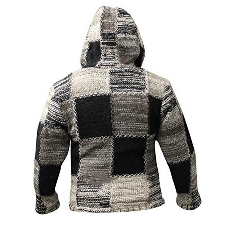 Fahion Männer Winter Patchwork Strick Outwear Mantel zur Seite fahren Mit Tasche Herbst Männer Mit Kapuze Wolle Strickjacke zur Seite fahren Jumper