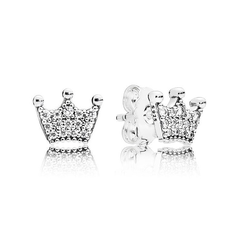 925 Sterling Silver Dazzling Droplets Enchanted Crown Circular Forever Tree Of Love Earring For Women DIY Jewelry: 5