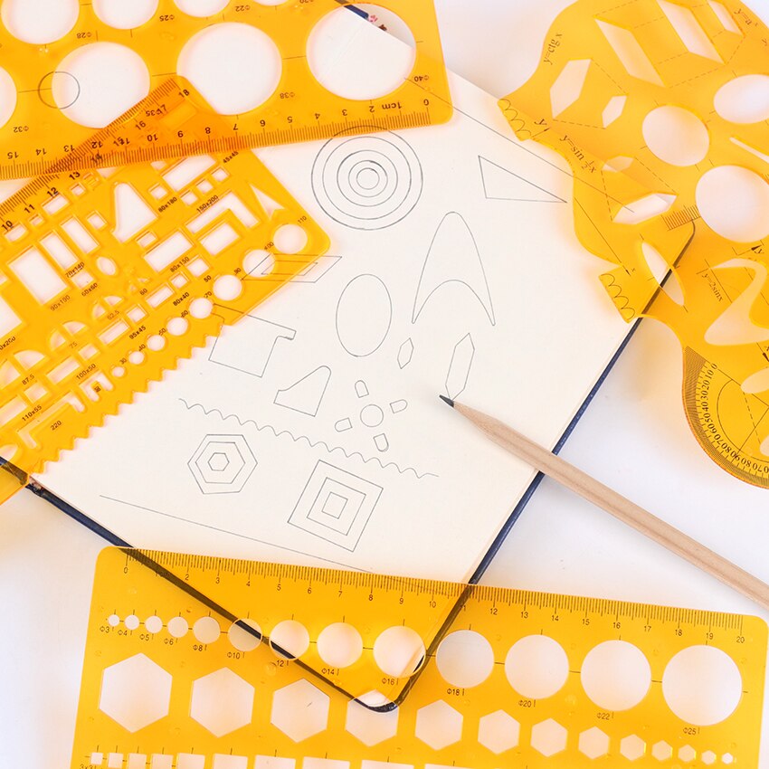 1PC Painting Template Ruler DIY Album Theme Lace Ruler Drawing Board Stencil Geometric Template