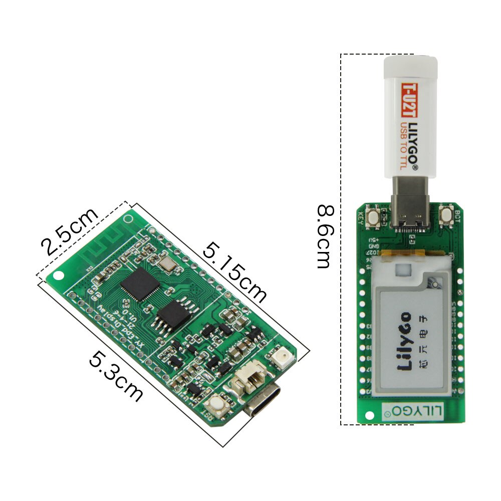 LILYGO® T-Dispay E-paper 1.02 inch Adapt to T-U2T USB To TTL Automatic Downloader