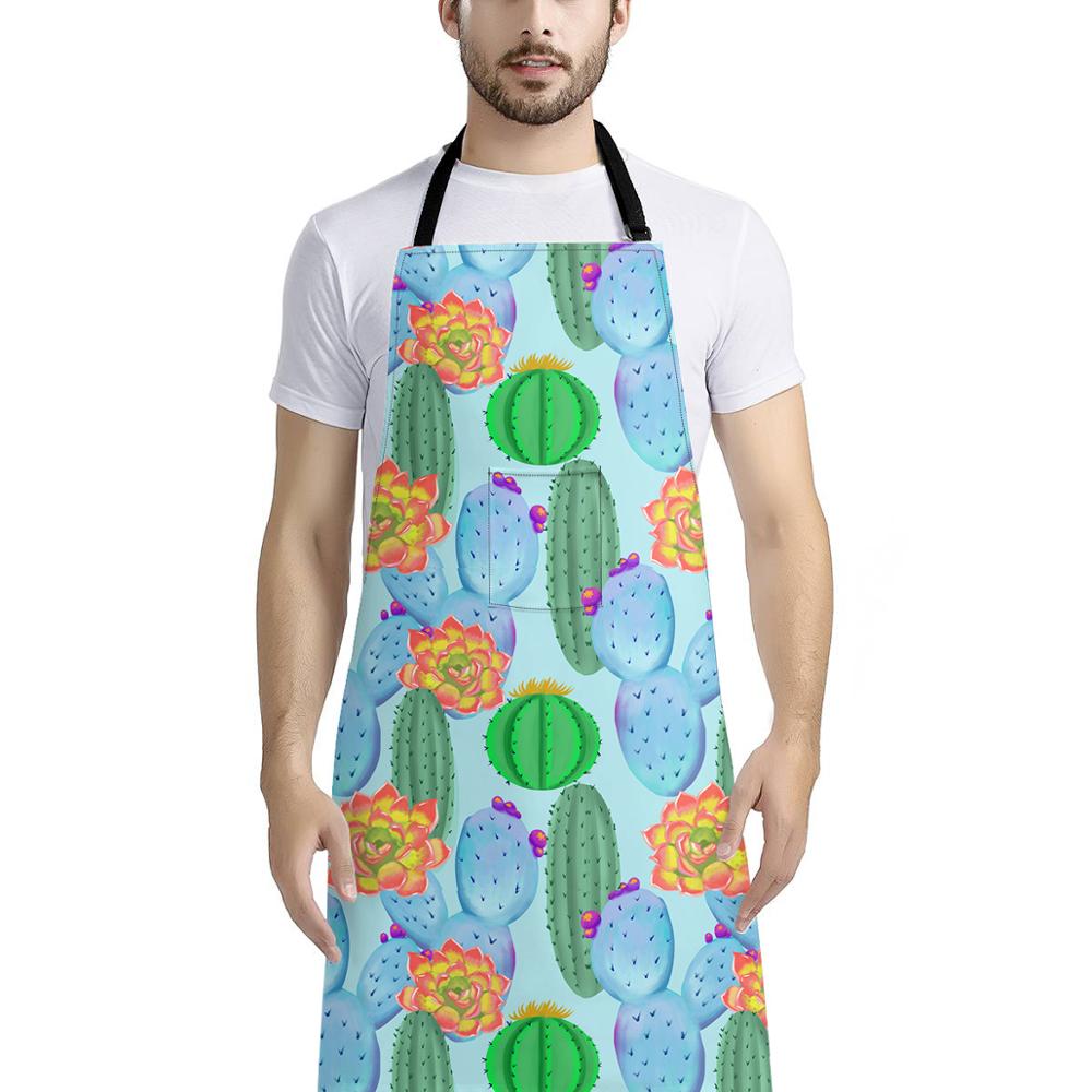 Cartoon Koken Keuken Schort Voor Vrouw Mannen Vintage Suiker Schedel Printting Chef Ober Cafe Shop Bbq Slabbetjes Met Pocket Houden schoon