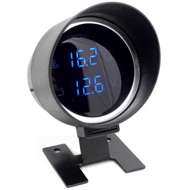 Dc 12v/24v bil lcd digital voltmeter vatten temp mätare med sensor integrerad kombination av spänning och vattentemperatur