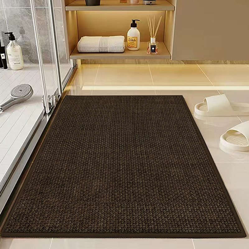 Antislip Badmatten voor Badkamer Rubberen Achterkant Gevlochten Absorberende Vloermat Wasbare Keuken Tapijten Fit Onder Deur Sneldrogend: Chocolade / 400MMx600MM