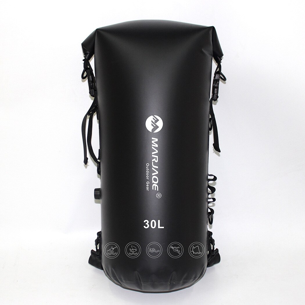 Bolsa seca de Trekking de 30l, mochila de Camping al aire libre, Cubo de almacenamiento para Río, Rafting, kayak, canoa, viaje: Black
