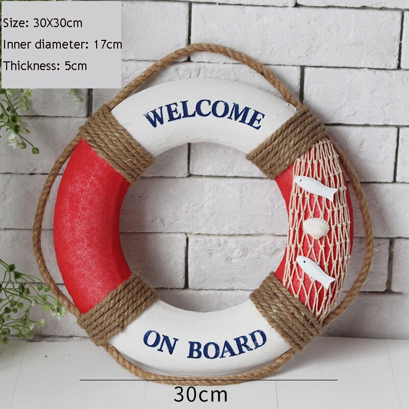 Red de pesca de algodón estilo mediterráneo, decoración náutica para el hogar, barra salvavidas, sala de estar, 30CM: red A