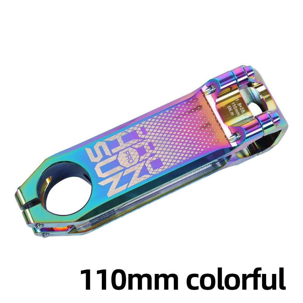 PRO HONSUN 80/100/110mm Rainbow MTB Bike Stem Super Light 31.8*28.6mm Mountain/Road Bike Stem CNC Aluminum Alloy Bicycle Stem: 110mm colorful