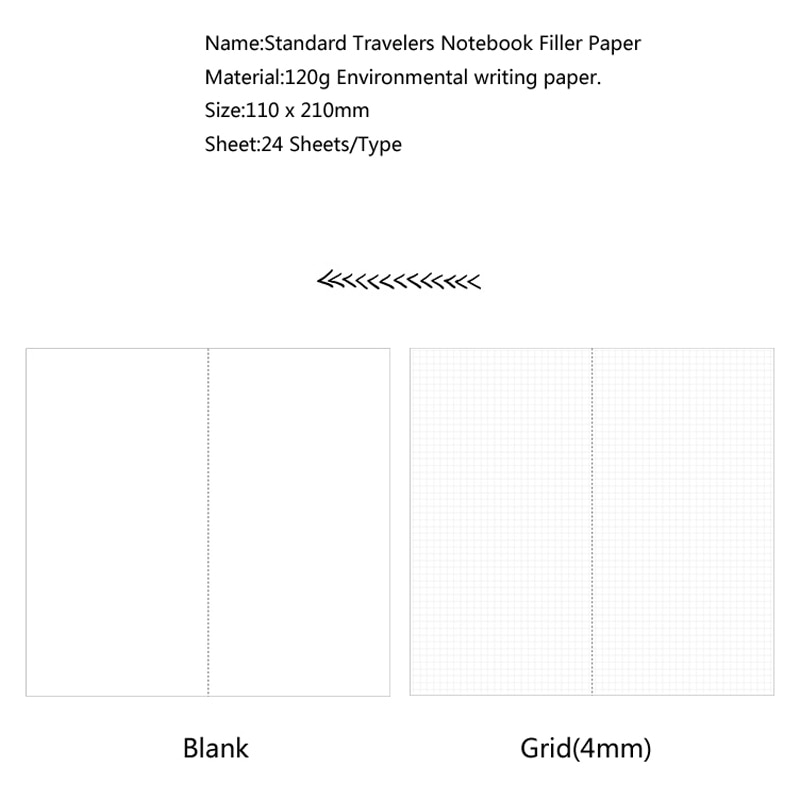 Dokibook Cute Traveler's Notebook Refill Filler Paper notebooks and journals Inner Core For Midori Planner School Stationery