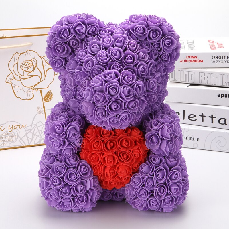 Bamse af roser valentinsdag boligdekoration tilbehør bryllup dekorative blomster jul kæreste