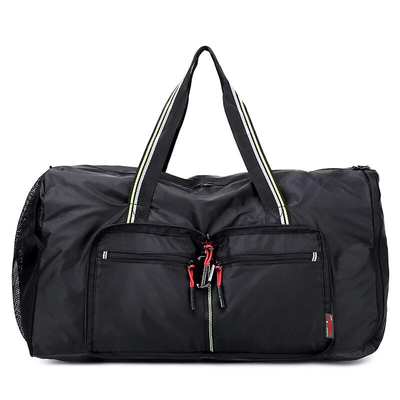 Yinjue Reistas Grote Vrouwen Reizen Handbas Weekender Sport Tas Op Wielen Man Nylon Opvouwbare Bagage Grote Capaciteit Duffle tas: Black