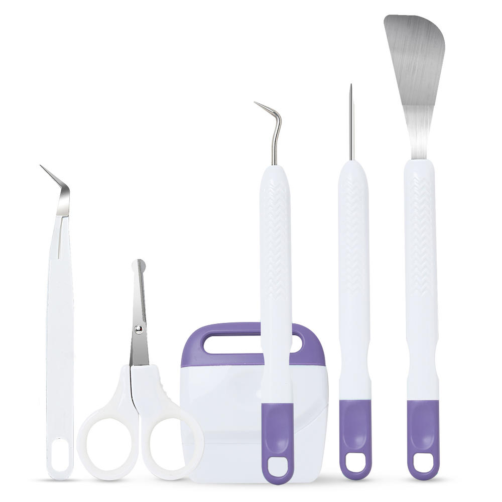 6pcs Cricut Maker Weeding Tools for Vinyl Cricut Maker Accessories Precision Craft Vinyl Tools Kit for silhouette/siser/oracal: Purple