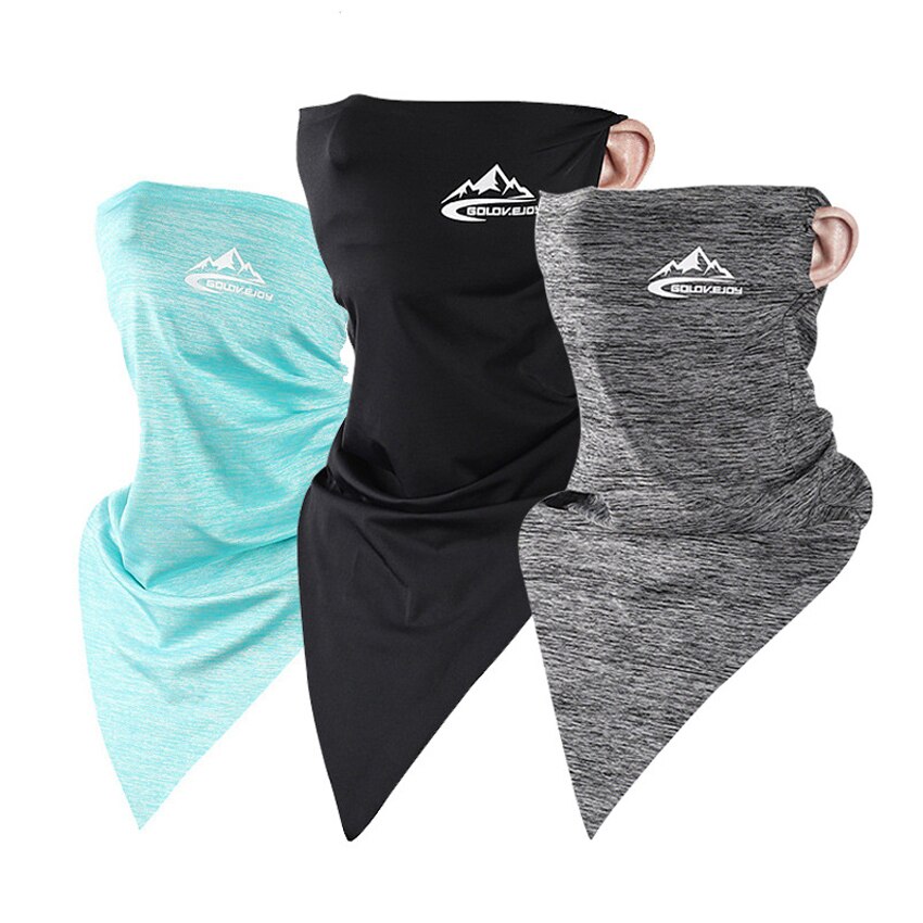 Summer Men Scarf Ice Silk Anti-sweat Headwear Outdoor Cool Sun-proof Face Mask Elastic Wind-proof Anti-UV Bandana Fast