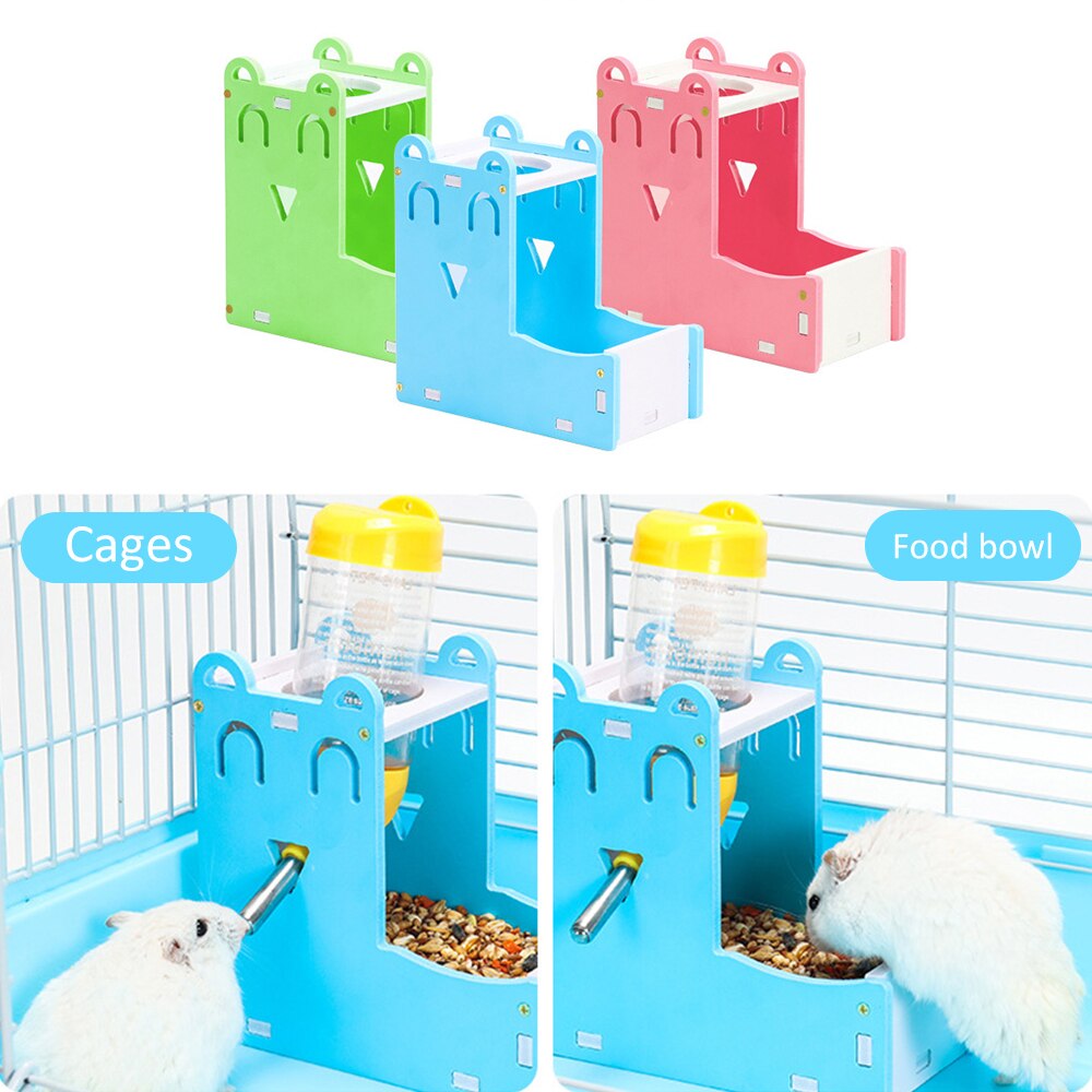 Hámster bebiendo sostenedor de botella de agua automático de alimentos de soporte para guinea cerdo erizo conejos pequeños Alimentación de Mascotas suministros
