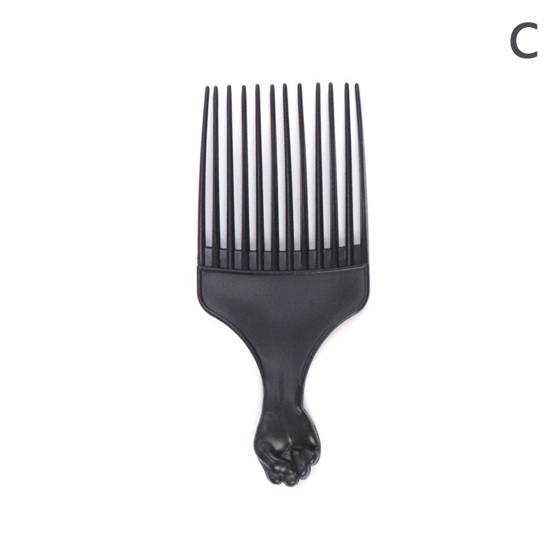 Peine para recoger el cabello, cepillo de dientes anchos, tenedor, cepillo para el cabello, peines de plástico para herramientas de peinado de cabello Afro rizado para mujeres y hombres: Rojo