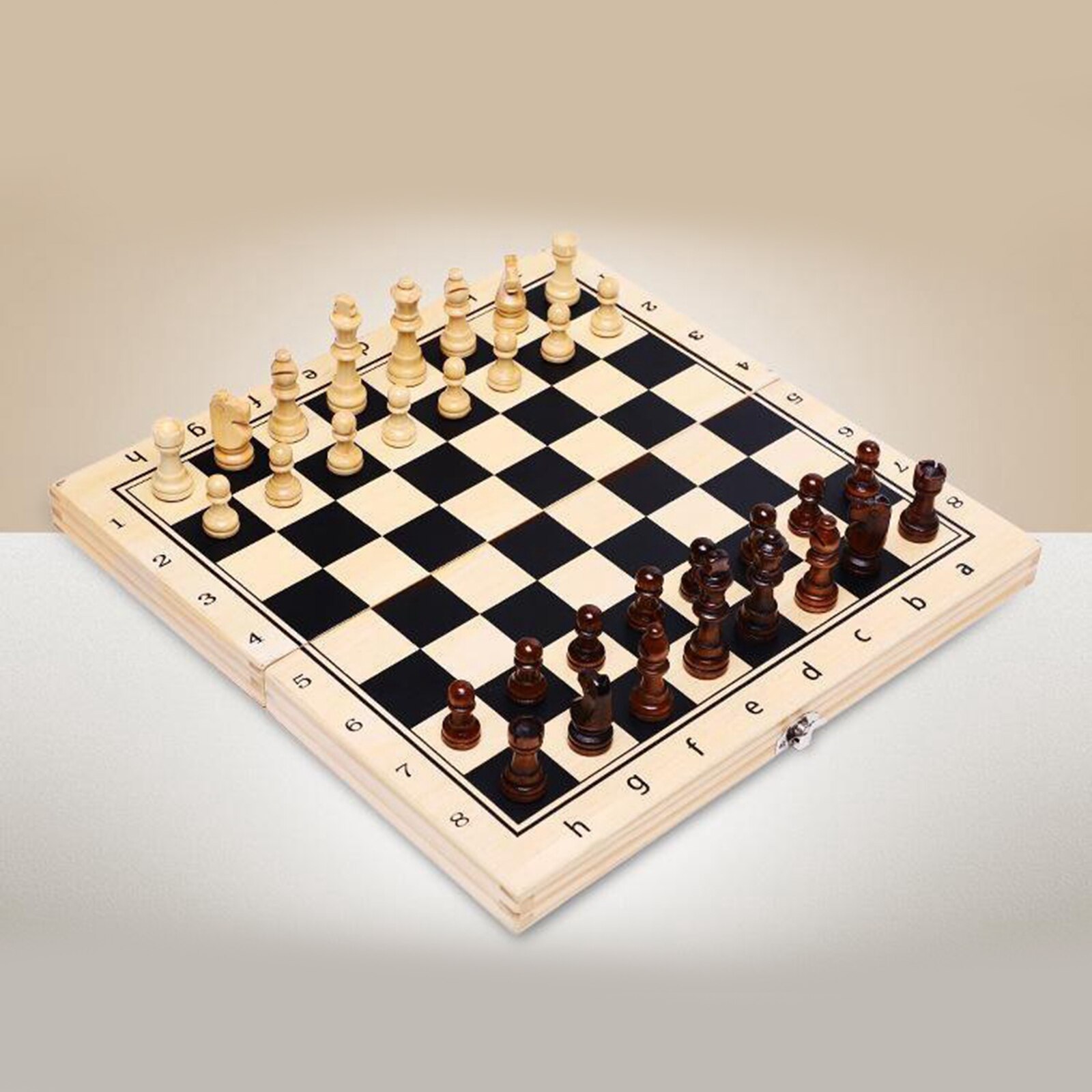 Handmade Wooden Magnetic Chess Board Set with Extra 2 Queens 39x39cm Family Game Toys Chess Pieces