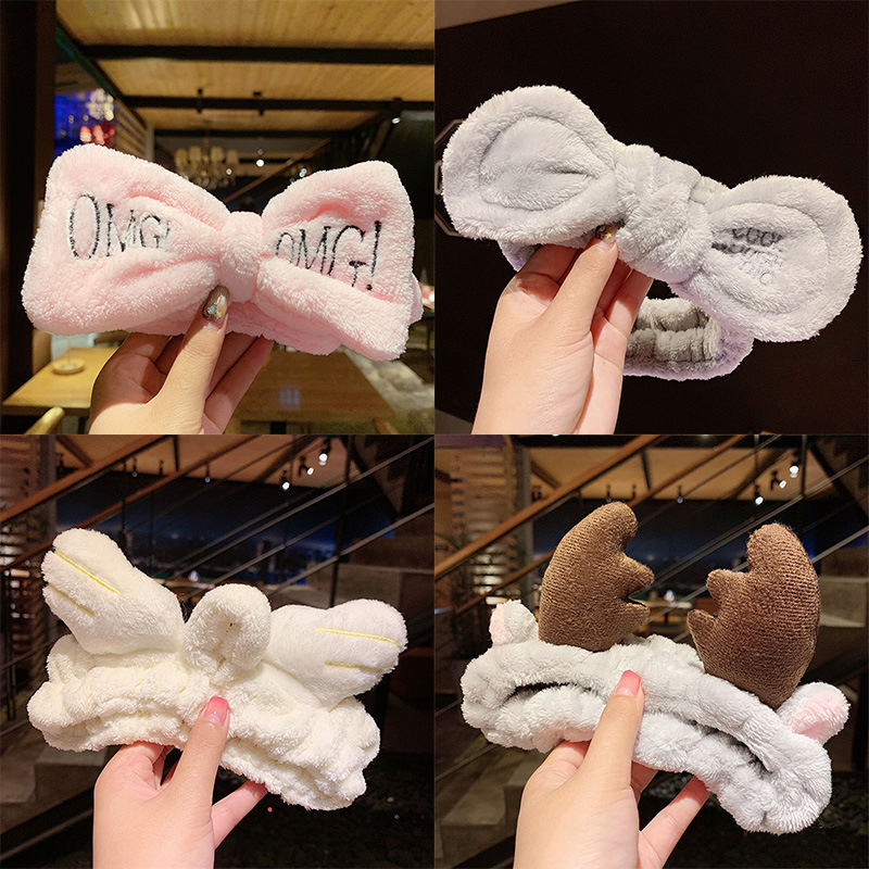 Diademas con lazo de vellón para mujer y niña, bandana suave y cálida con orejas de Animal, turbante, accesorios para el cabello
