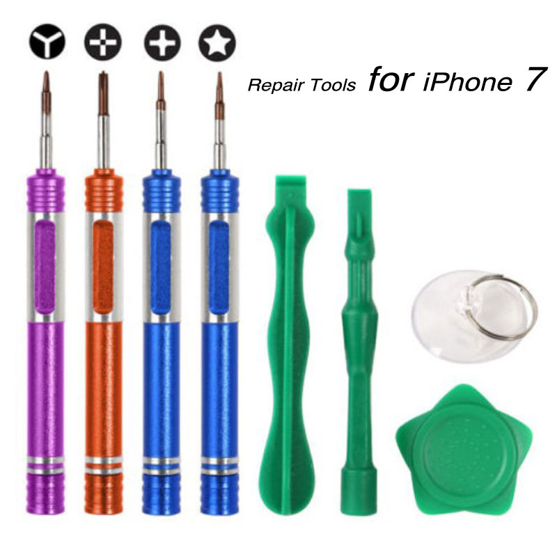 Professionele 8 in 1 Mobiele Telefoons Opening Pry Reparatie Tool Kits Smartphone Schroevendraaiers Tool Set Voor iPhone 7