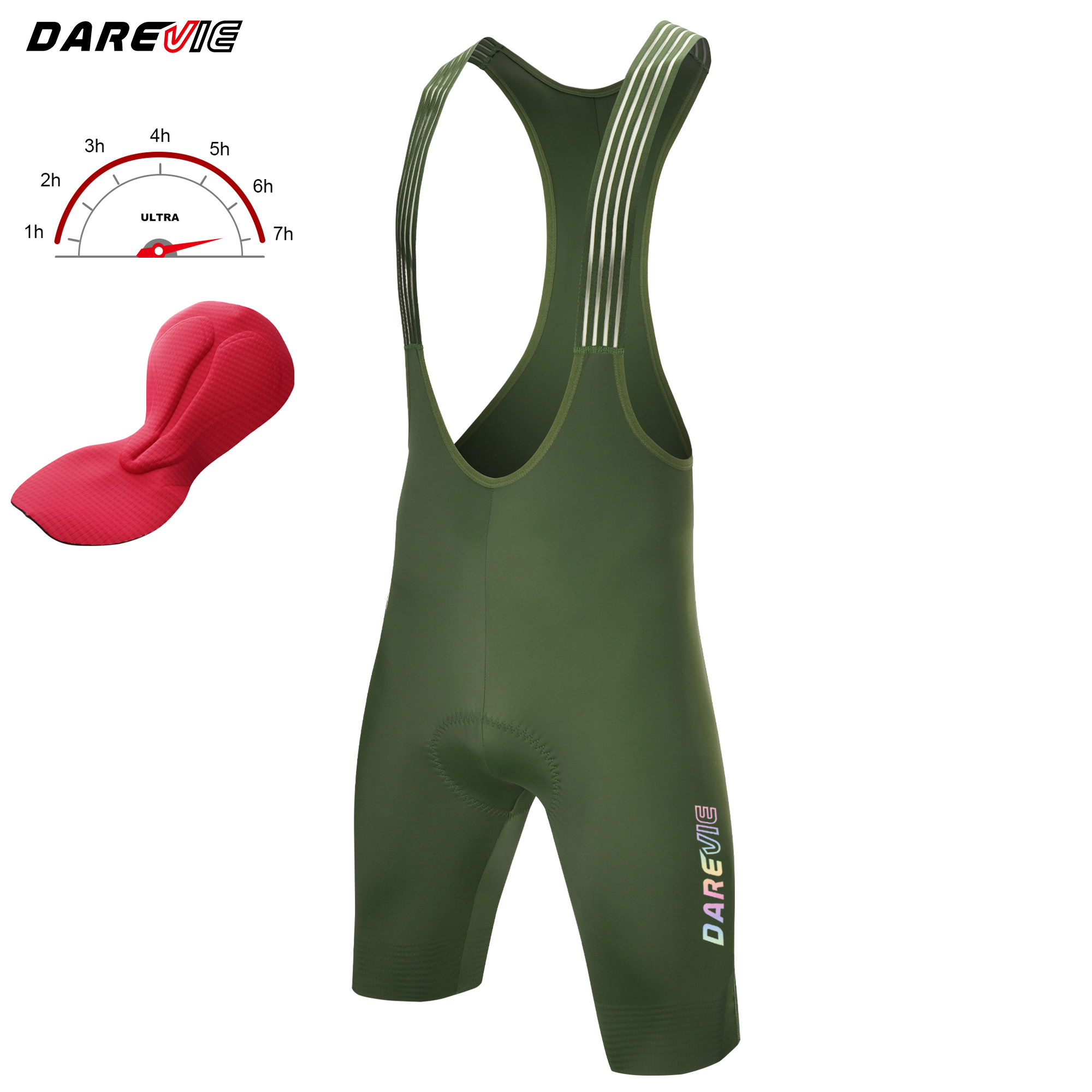 DAREVIE cuissard de cyclisme sans couture 4.0 italie élastique-interface Pad short de cyclisme diamant jambe pince hommes Bretelelle Shorts