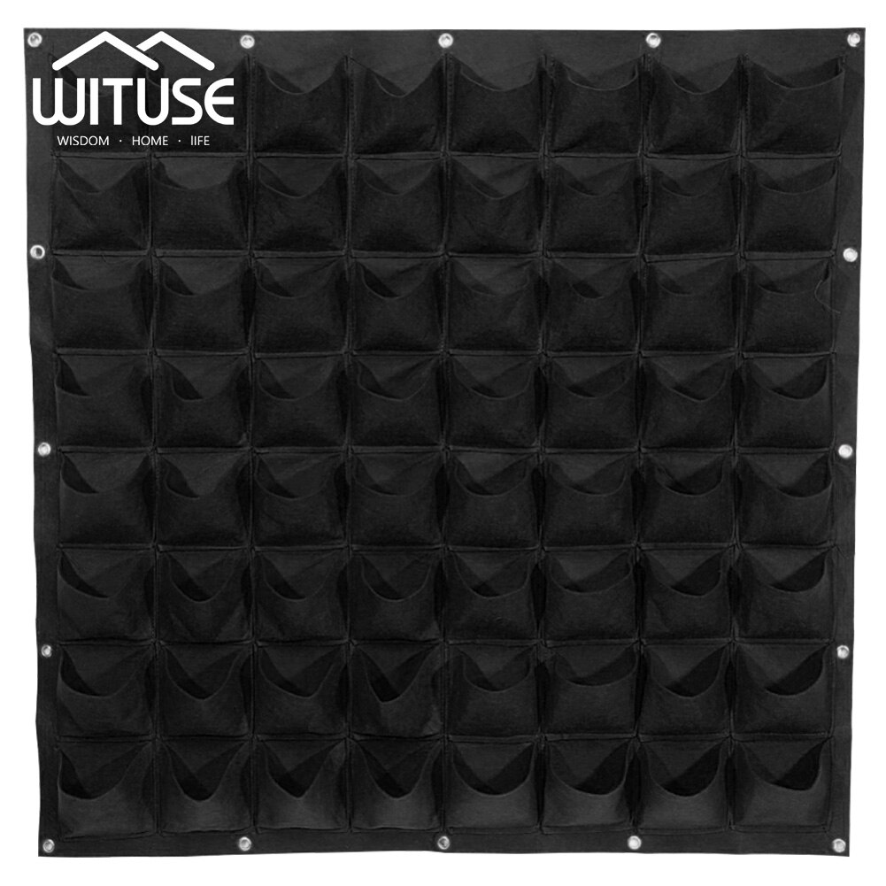 36 72 Pockets Planting Bags Pot Black Hanging Vertical Wall Garden Planter Flower Home Indoor Outdoor Balcony Gardening pocket: EQF297