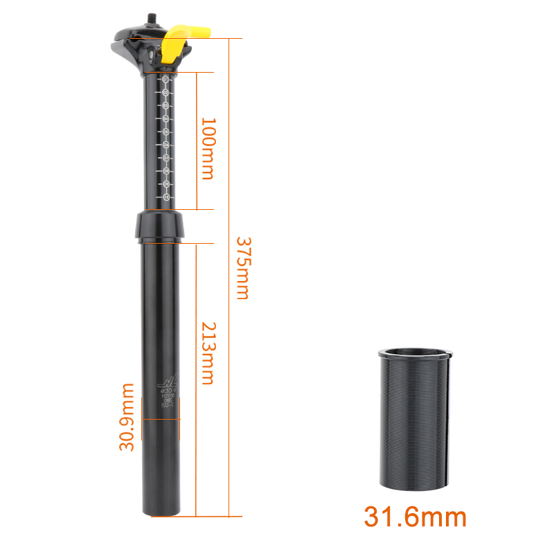 MEROCA-tija de sillín telescópica para bicicleta de montaña, gotero con Control manual, tubo retráctil, 30,9/31,6mm